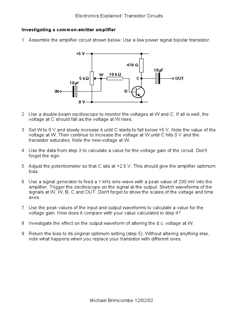 Transistor and MOSFET Circuit Guide | PDF | Amplifier | Field Effect ...