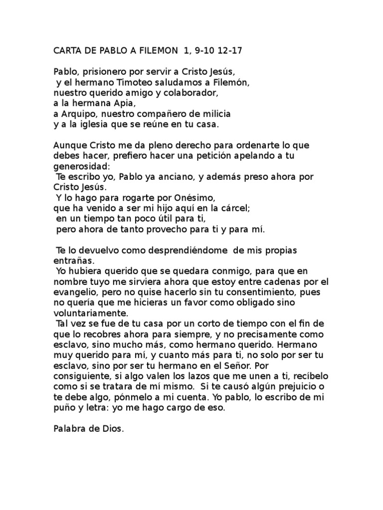 Carta de Pablo a Filemon 1 Pablo el apóstol Cristo (título)