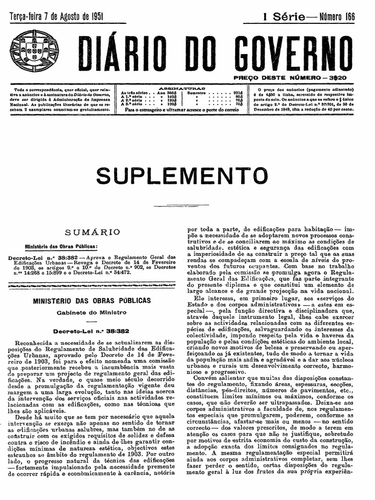 RGEU - Regulamento Geral de Edificações Urbanos-Original | PDF