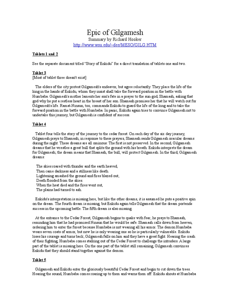 Gilgamesh Summary 9 11 Epic Of Gilgamesh Ancient Semitic Religions