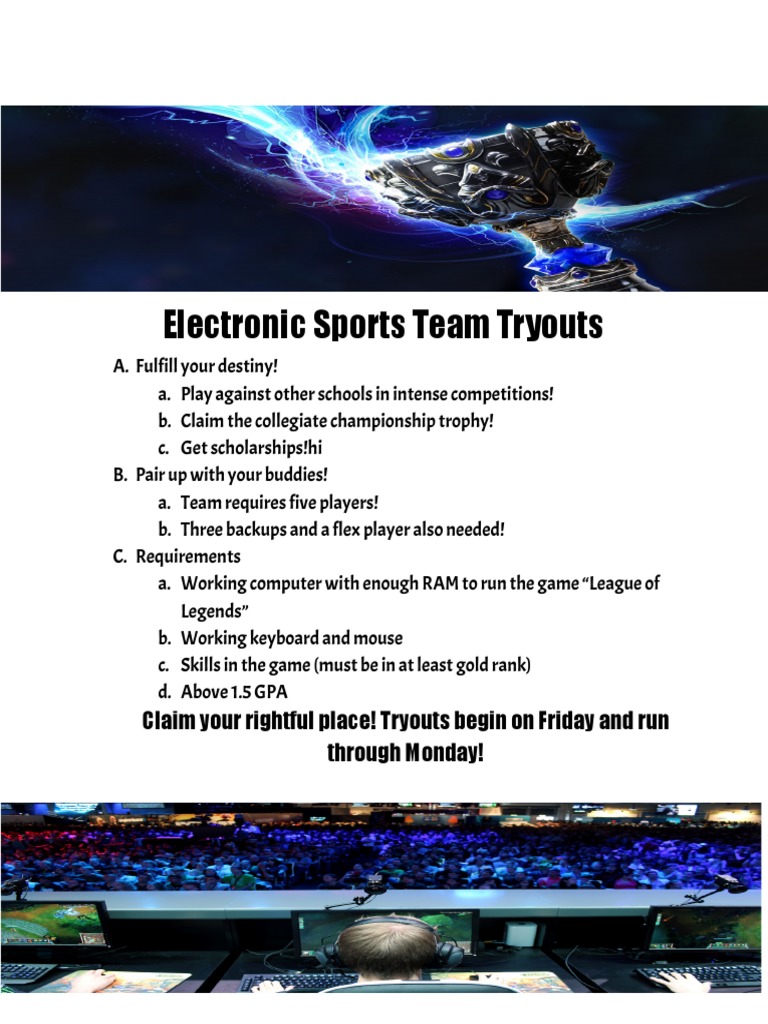 Collegiate Esports Tryouts Info | PDF