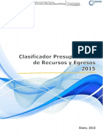 Clasificador Presupuestario de Recurso y Egresos 2015