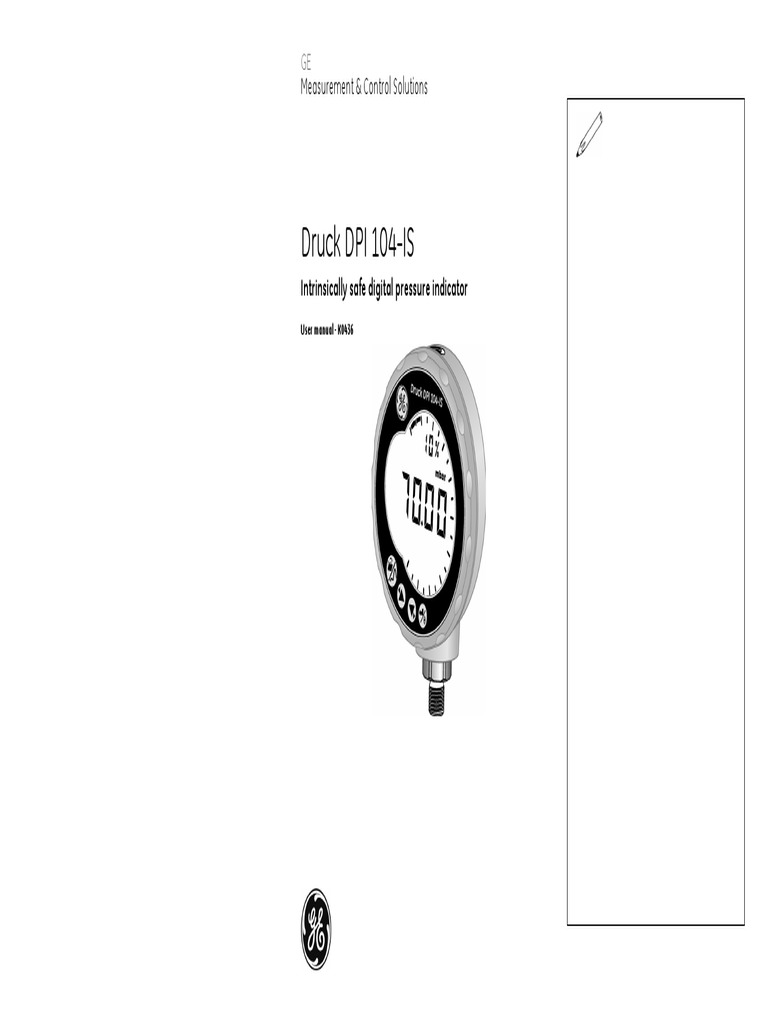 Druck DPI 104 IS Pressure Gauge User Manual PDF Calibration