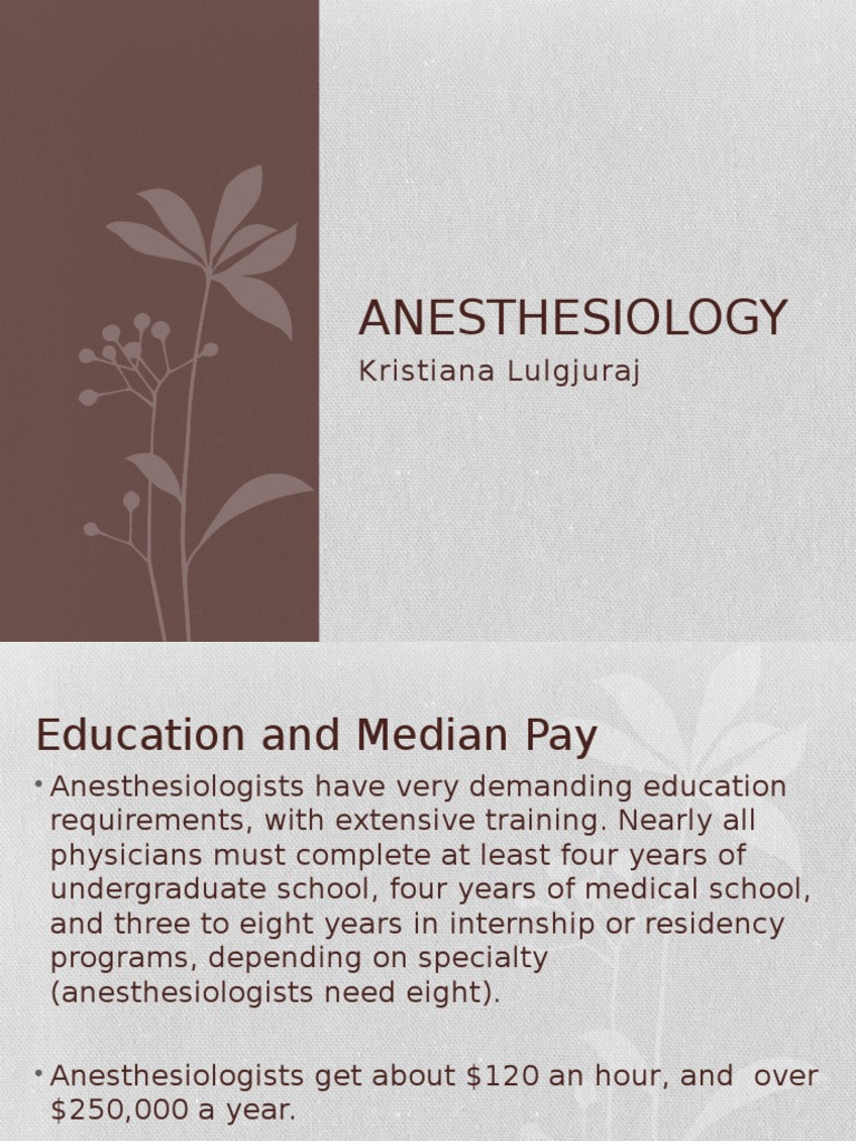 Anesthesiology: Education, Pay, Outlook | PDF | Science & Mathematics