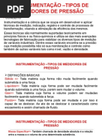 Aula 03 - Instrumentação – Medidores de Pressão