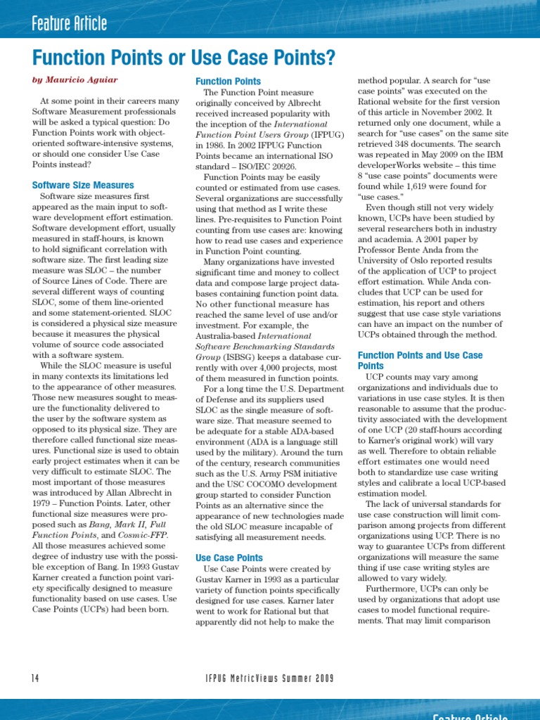 Use Case Points: A 1993 Overview | PDF | Use Case | Measurement