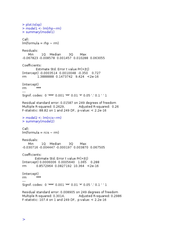 Regression Analysis of RHP and RCIS | PDF