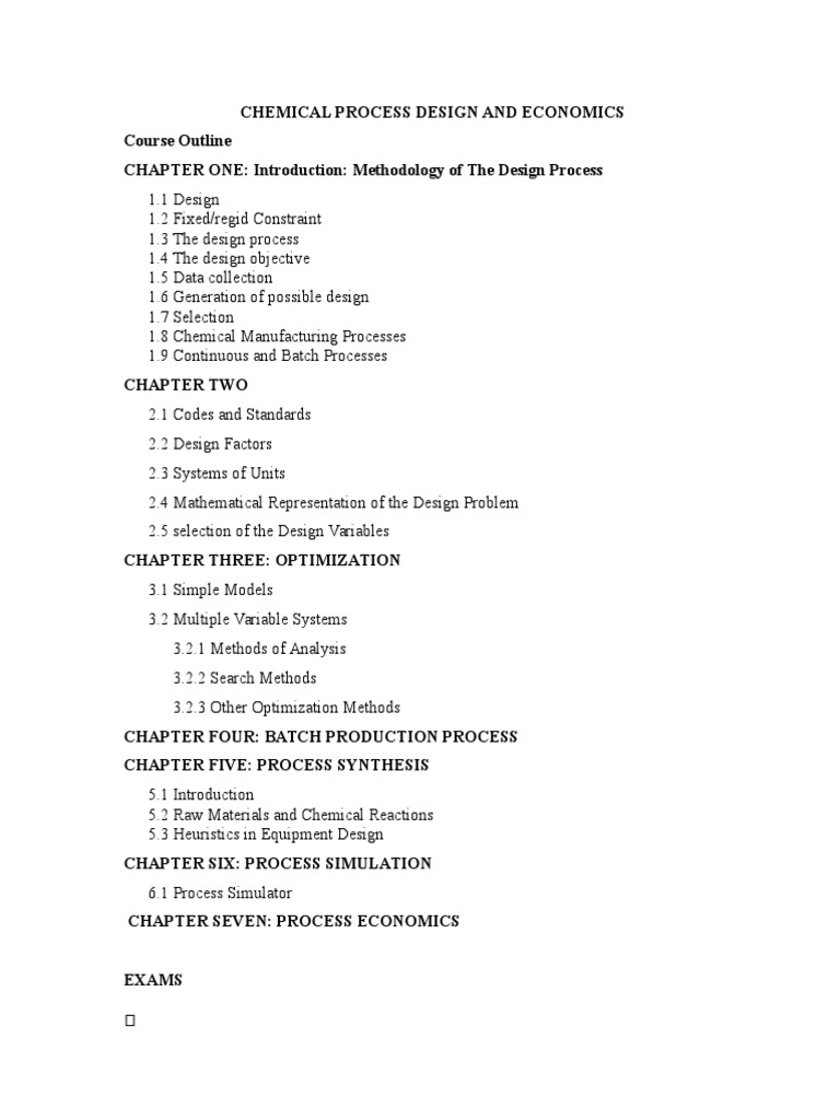 Chemical Process Design Overview | PDF | Depreciation | Mathematical ...
