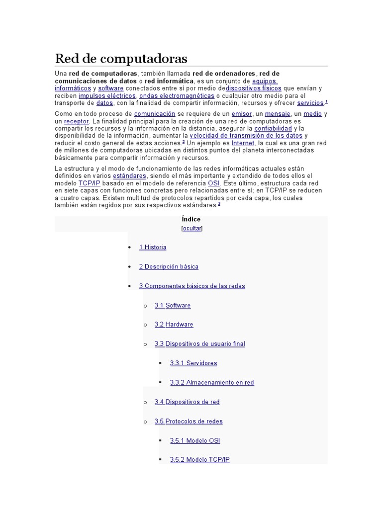 Introducción a redes de computadoras | PDF | Red de computadoras ...