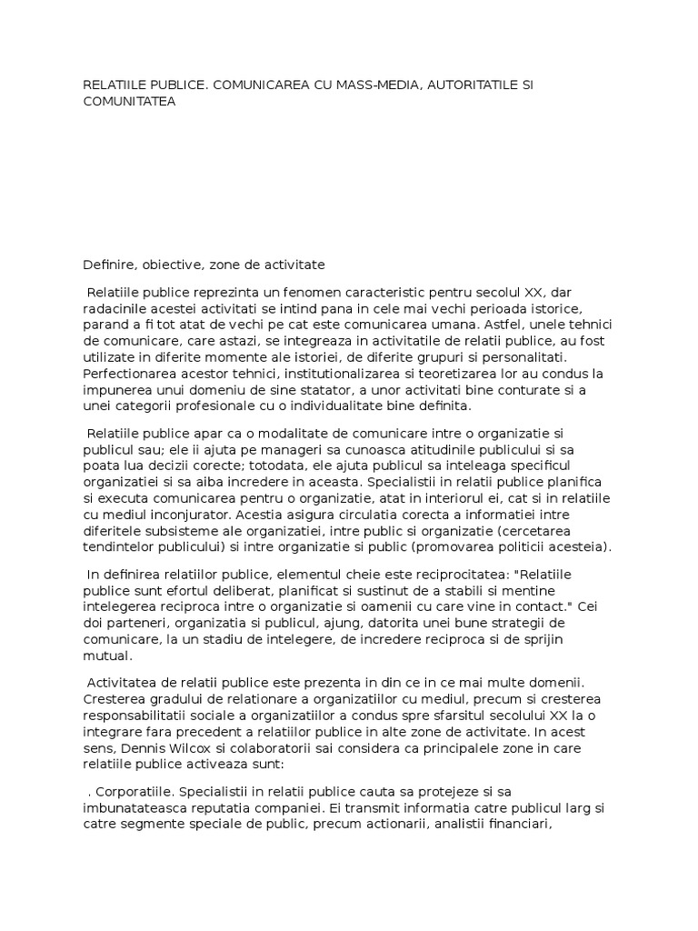 Referat Comunicare Cu Mass Media Docx