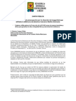 CARTA PÚBLICA RNDDHM Urge Protección para Defensora Martha Solorzano