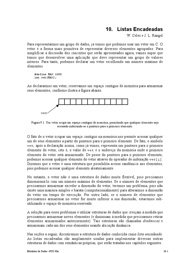 Estrutura de Dados - Lista Encadeada | PDF | Ponteiro (programação de ...