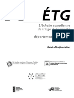 ETG - Echelle Canadienne de Triage Et de Gravite