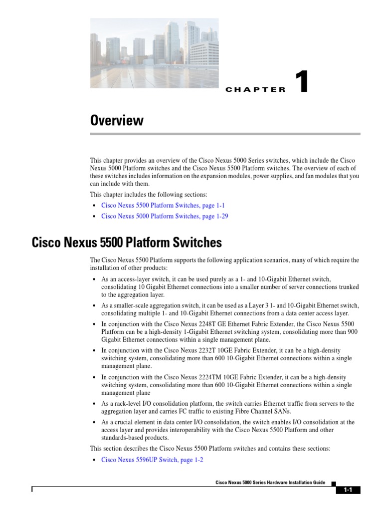 Cisco Nexus Overview 5500 | PDF | Network Switch | Ethernet