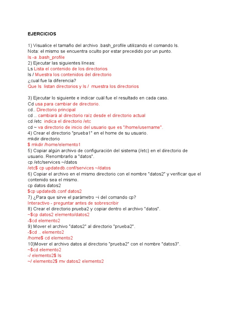 Ejercicios de Comandos LINUX | PDF