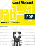 Nikon PB-4 Bellows Focusing Attachment Instruction Manual