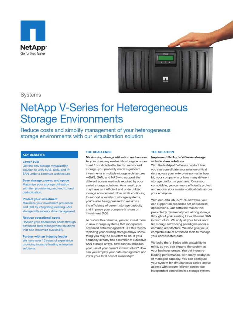 NetApp v Series Datasheet Backup Computer Data Storage