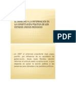 El Derecho A La Informacion en La Constitucion Politica de Los Estados Unidos Mexicanos