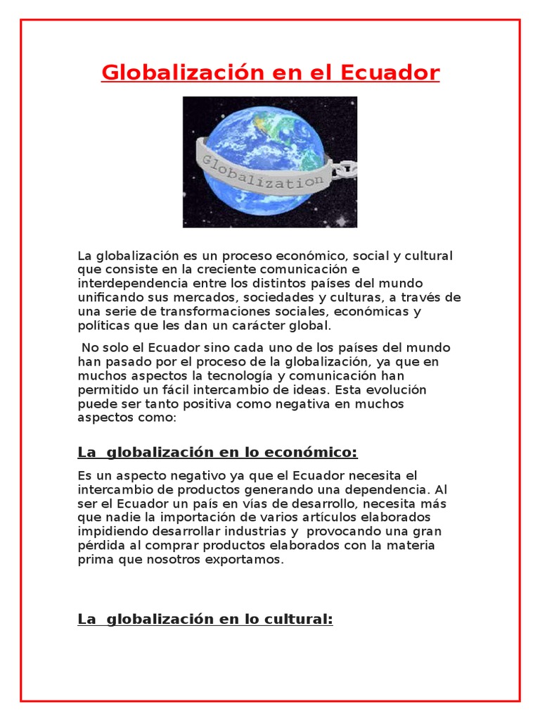 Impacto de la Globalización en Ecuador | PDF | Política