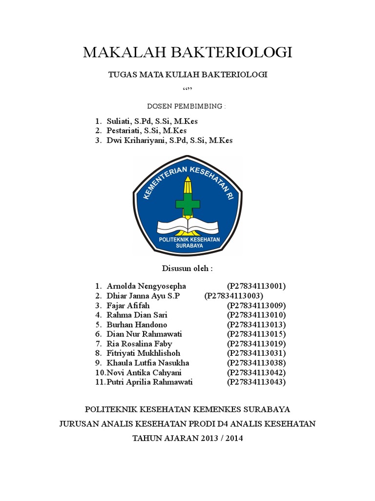 Makalah Bakteriologi Dosen Pembimbing