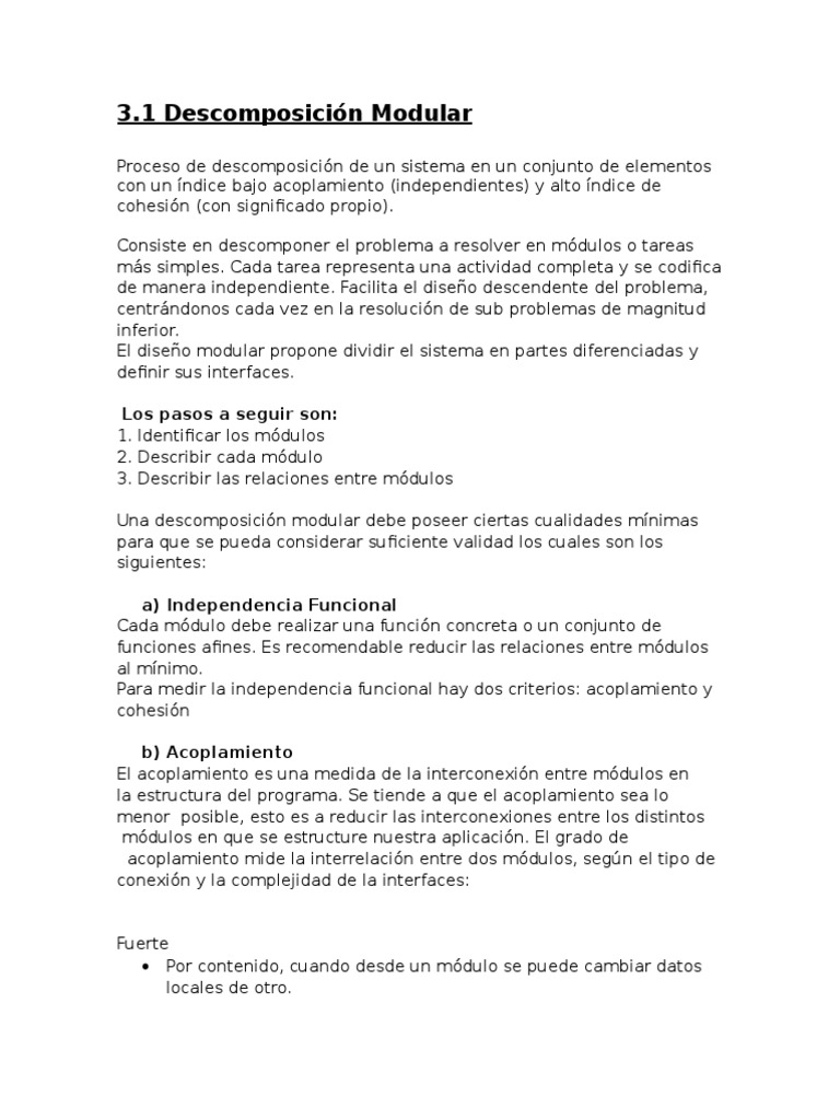 3.1 Descomposicion Modular | PDF | Programa de computadora | Programación