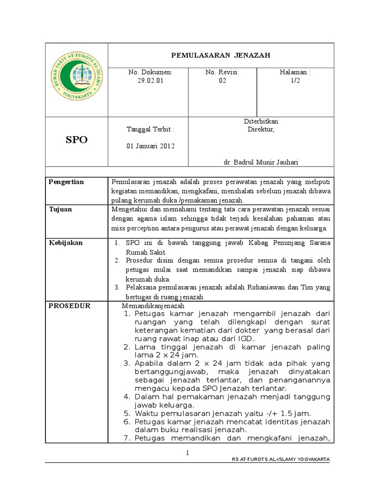 Spo Kamar Jenazah Spo Kamar Jenazah