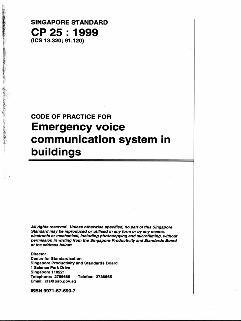 CP 25 1999 Emergency Voice Communication System in Buildings