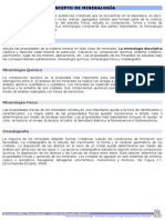 Concepto de Mineralogía