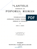 Plantele Cunoscute de Poporul Român Vocabular Botanic