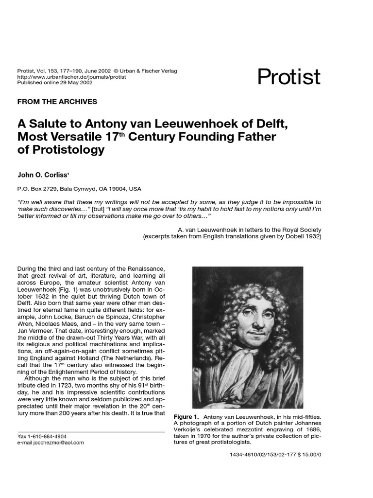 A Salute To Antony Van Leeuwenhoek Protozoa Microorganism - 