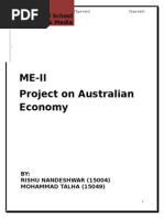 Me-Ii Project On Australian Economy: International School of Business & Media