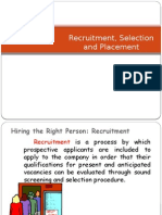 Recruitment, Selection and Placement