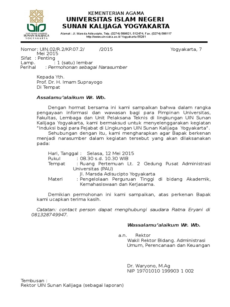 Surat Permohonan Menjadi Narasumber