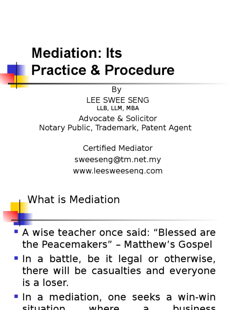Mediation Procedures Guide | PDF | Mediation | Confidentiality