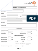 Belt Filter Press Questionnare PDF