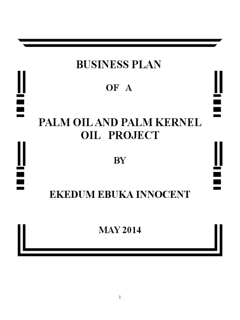 sample business plan on palm oil production