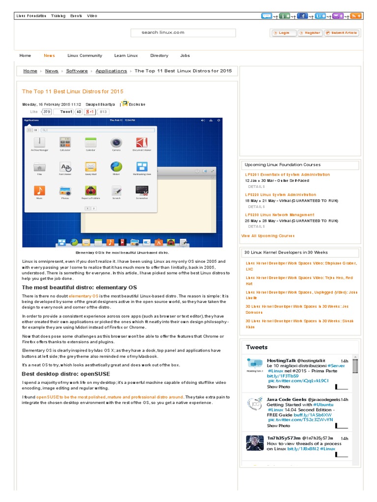 The Top 11 Best Linux Distros For 2015 - Linux | PDF | Linux ...