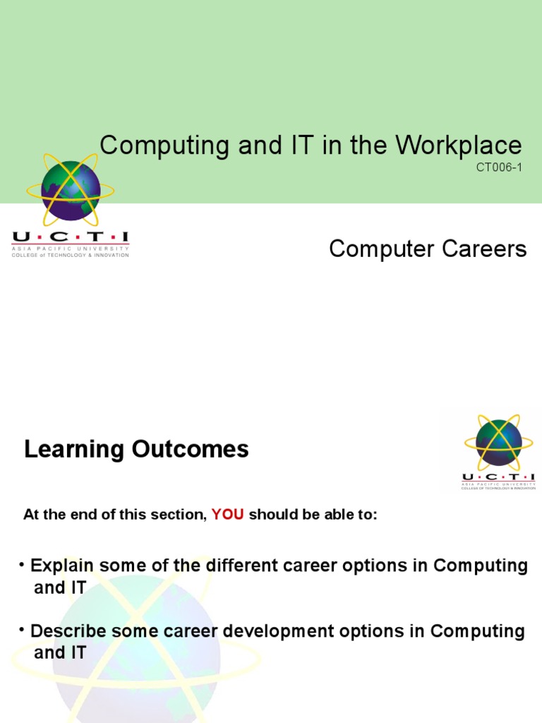 Computing and IT in The Workplace: Computer Careers | PDF ...