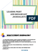 Leading Print and Broadcast Journalists of India
