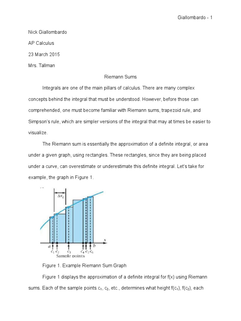 Riemann Sums PDF Integral Analysis