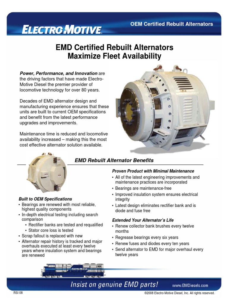 EMD Rebuilt Alternators