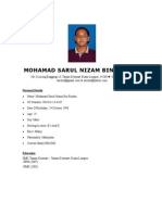 Mohamad Sarul Nizam Bin Ruslan: Personal Details