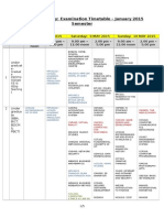 Examination Timetable - January 2015 Semester