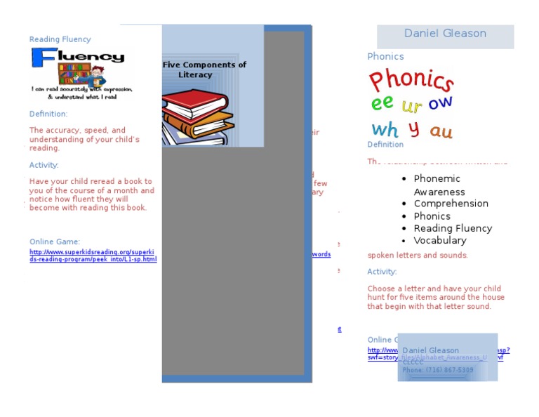 Five Key Literacy Skills for Kids | PDF