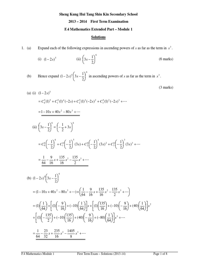 F.4 Math Exam Solutions 2013-14 | PDF | Interest | Elementary Mathematics