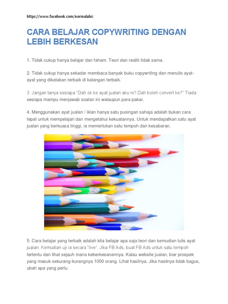 Tips Efektif Belajar Copywriting | PDF | Karier & Perkembangan