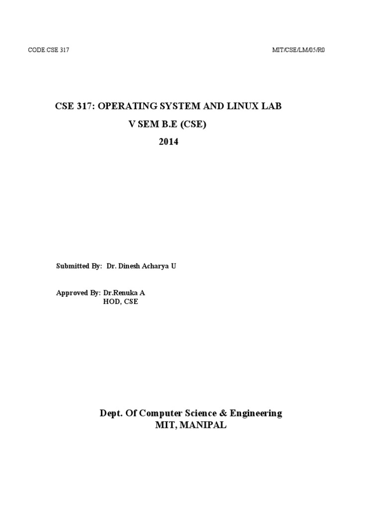 Lab Manual O S 2014 | PDF | Scheduling (Computing) | Software