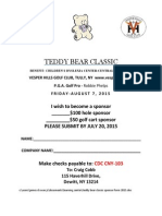 Teddy Bear Classic Sponsor Form 2015