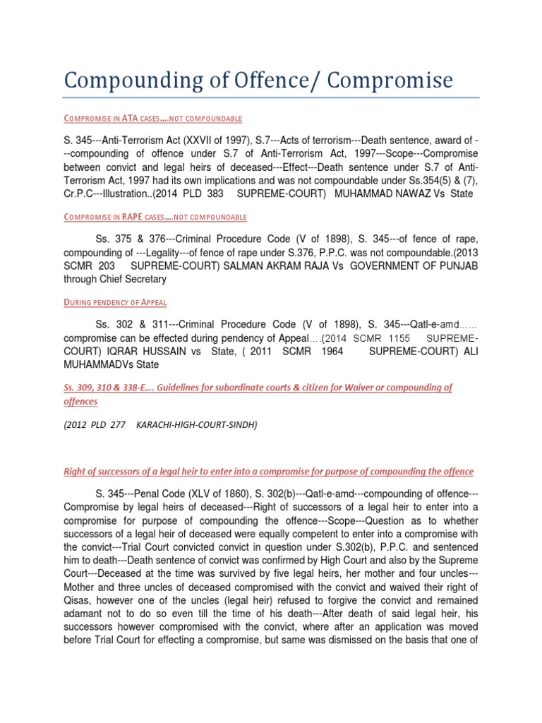 Compounding of Bail Acquittal