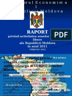 Raport: Privind Activitatea Zonelor Economice Libere Ale Republicii Moldova În Anul 2011